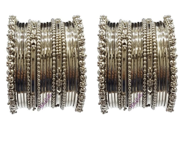 YouBella Jewellery for Women Traditional Silver Plated Oxidized Bracelet Bangle Set For Women