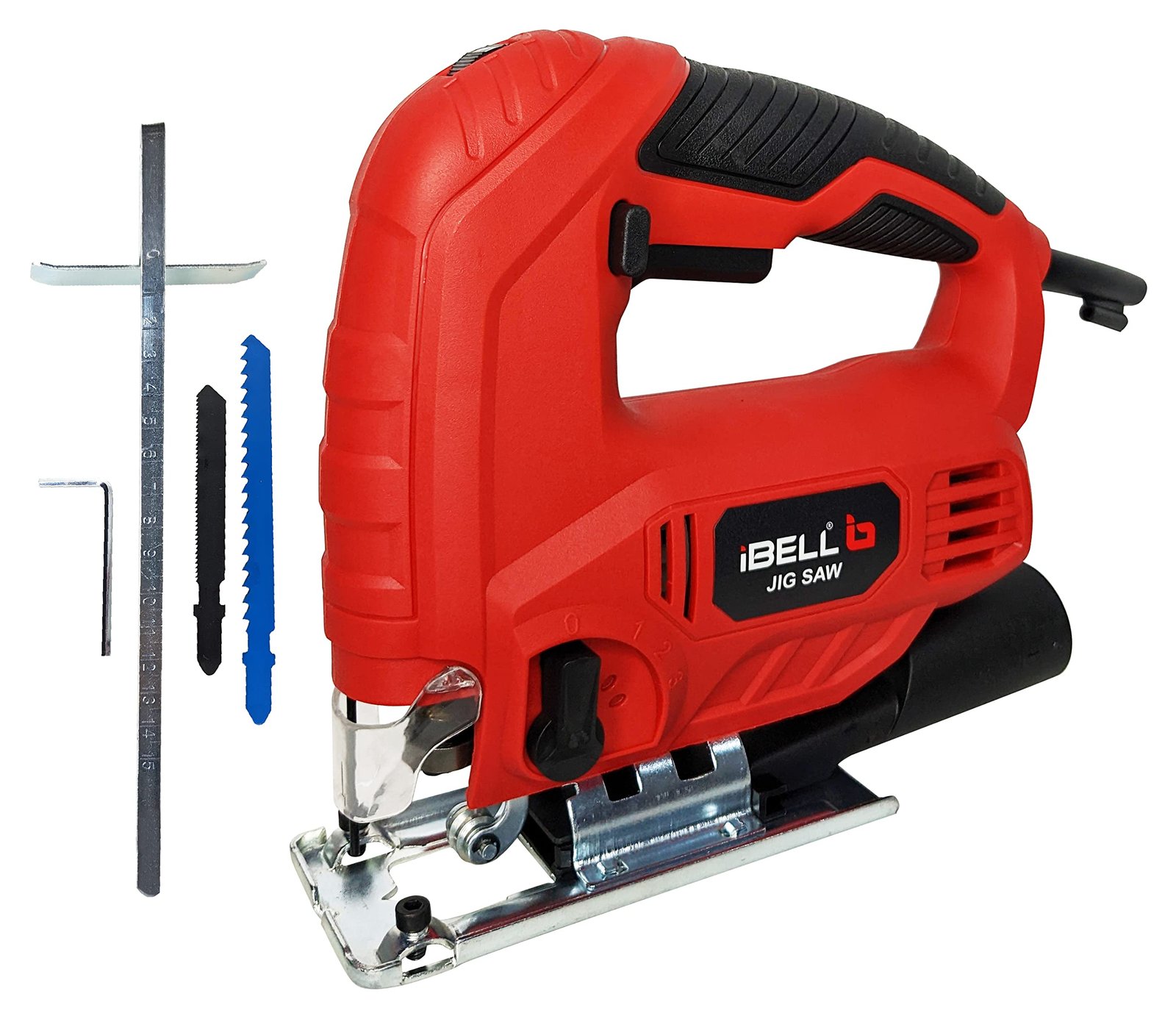 IBELL JS10-65 Professional Jig Saw 650W, 65mm Cutting Capacity, 3000 RPM, Variable Speed, Heavy-Duty with Copper Armature, Blades & Dust Extraction, For Home, DIY & Professional Use, 6 Months Warranty