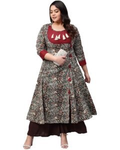 Yash Gallery Women’s Cotton Relaxed Fit Anarkali Kurta