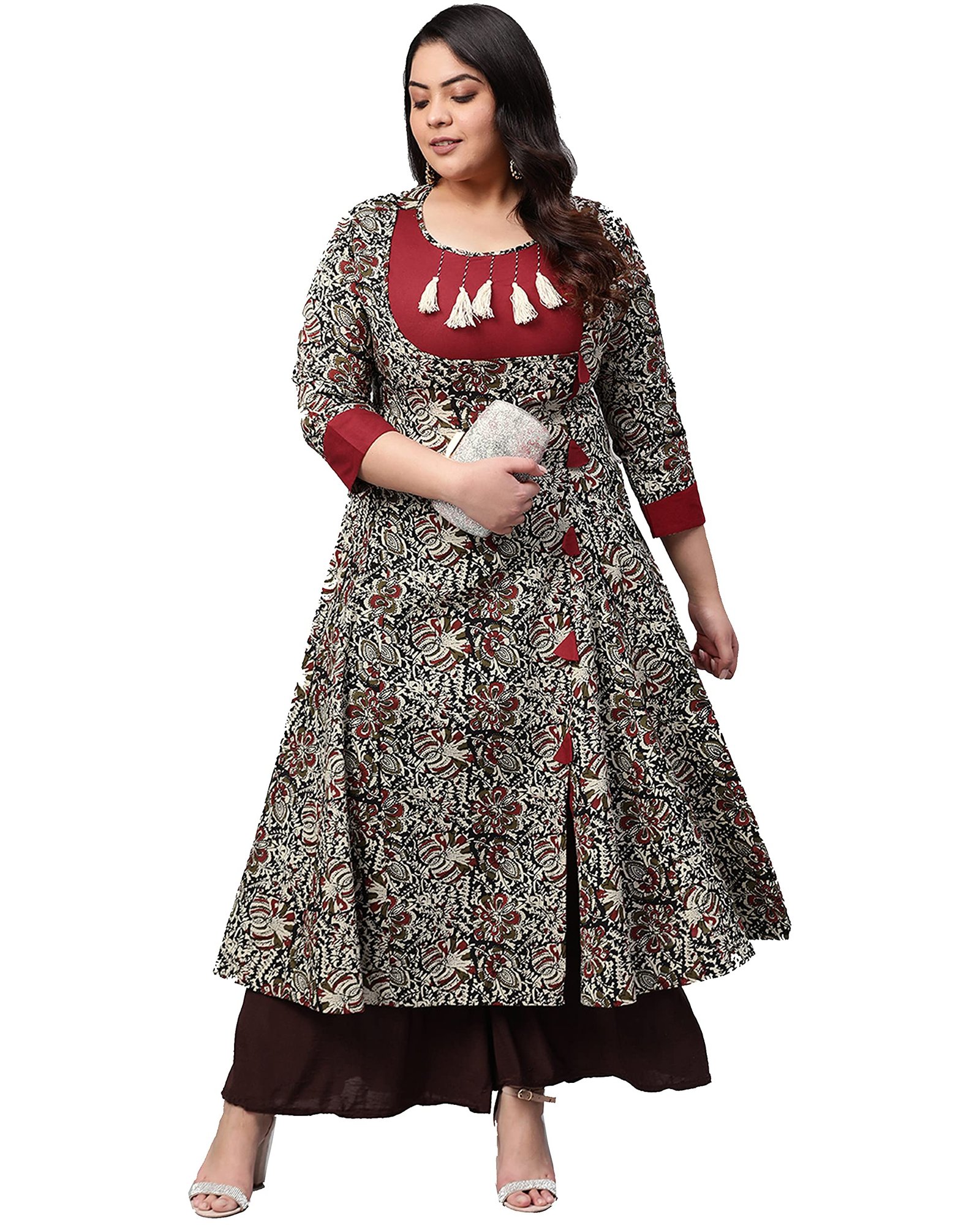 Yash Gallery Women’s Cotton Relaxed Fit Anarkali Kurta