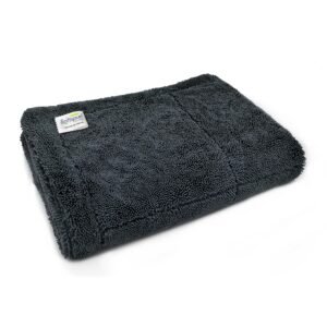 SOFTSPUN Microfiber Cloth for Car 1600 GSM 40×60 cms 1 Pc Aqua Blue+Grey | Twisted Loop Super Absorbent Towel – Edgeless Design with Plush Pile and Lint Free Cloth for Drying and Detailing.