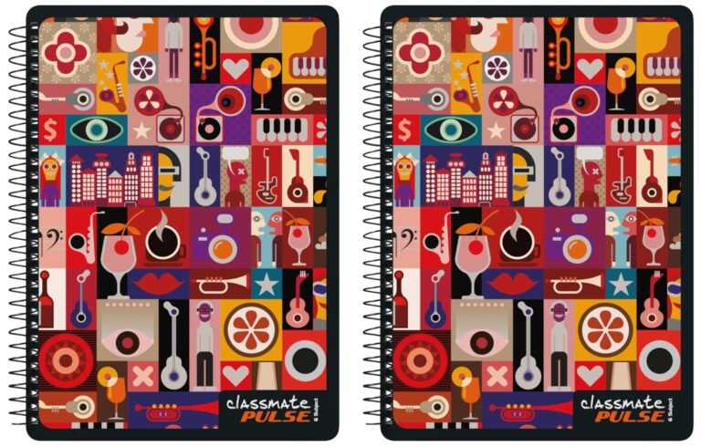 Classmate Soft Cover 6 Subject Spiral Binding Notebook, Single Line, 300 Pages (Assorted) (Pack of 2)