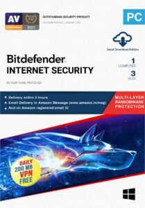 BitDefender Internet Security – 1 User, 3 Years Windows (Email Delivery in 2 hours – No CD)