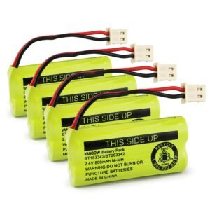 BT183342/BT283342 2.4V 800mAh Ni-MH Battery Pack, Also Compatible with AT&T VTech Cordless Phone Batteries BT166342/BT266342 BT162342/BT262342 CS6709 CS6609 CS6509 CS6409 EL52100 EL50003 (Pack 4)