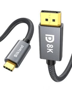 Silkland USB C to DisplayPort 1.4 Cable [8K@60Hz, 4K@144Hz 120Hz, 2K@240Hz], 5K Type C to DP 1.4 Cable, [32.4 Gbps, Thunderbolt 4/3 Compatible] for MacBook Pro M1 M2, Mac Studio, Mac Mini, XPS, 6 ft