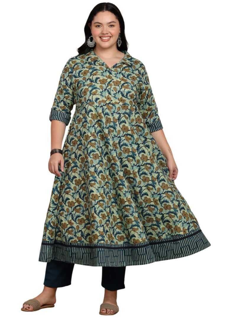 Yash Gallery Women’s Cotton Relaxed Fit Anarkali Kurta