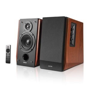 Edifier R1700BTs Powered Bluetooth 5.0 Wireless Bookshelf Speakers – 66 Watts (Brown)