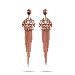 YouBella Jewellery Gifts Stylish Latest Western Ear rings Gold Plated Crystal Handmade Tassel Long Earrings for Girls and Women