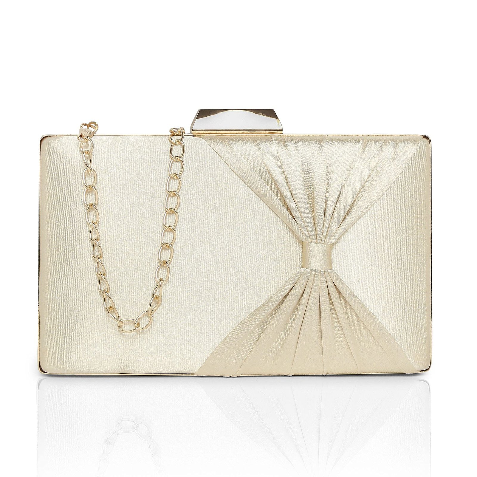 Lavie Women’s Bow Frame Clutch Bags | Detachable Chain Sling Strap | Ladies Purse Wallet