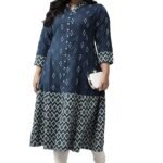 Yash Gallery Womens Rayon & Cotton Printed A-line Ethnic Wear Kurta