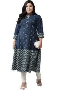 Yash Gallery Womens Rayon & Cotton Printed A-line Ethnic Wear Kurta
