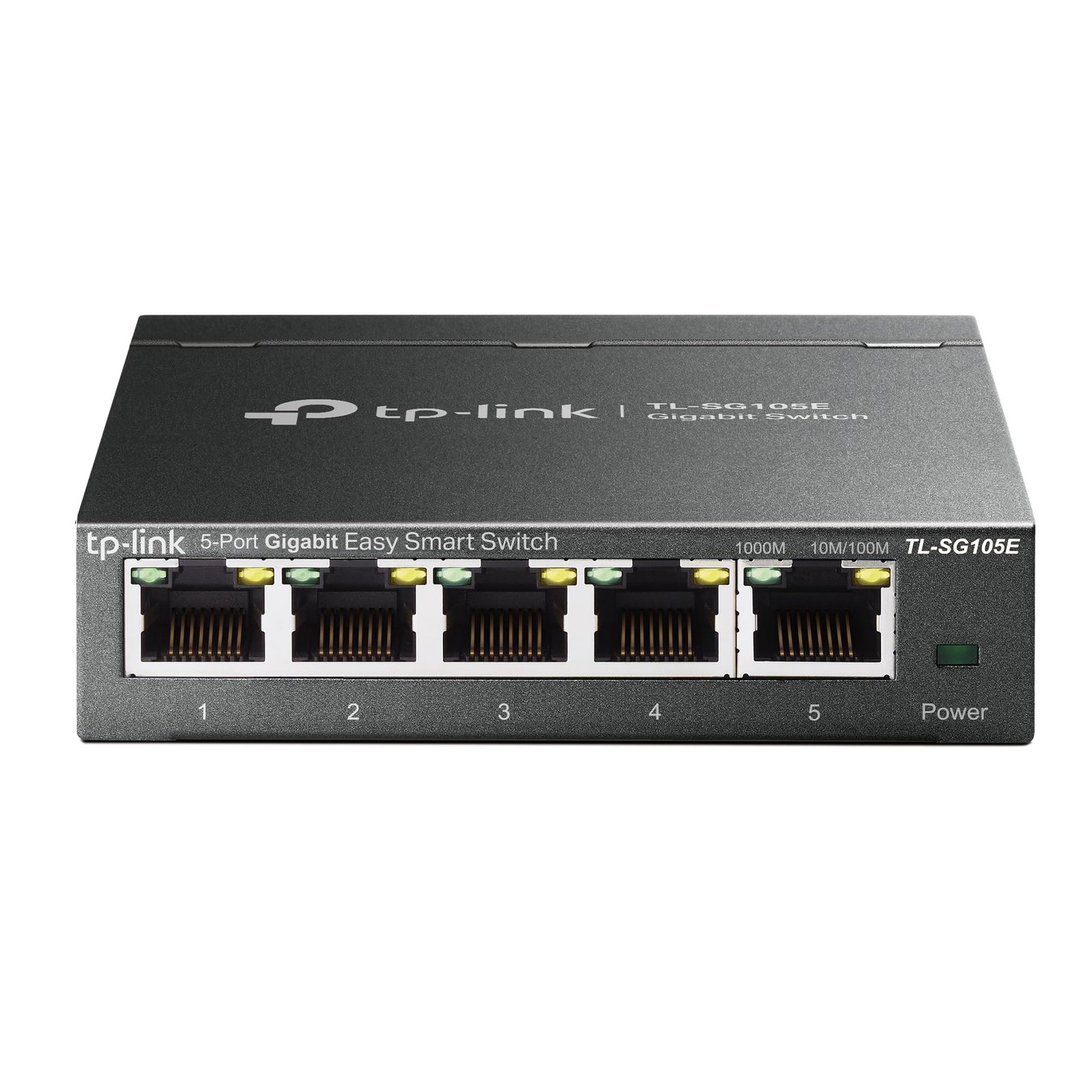 TP-Link 5 Port Gigabit Switch Easy Smart Plug & Play Desktop/Wall-Mount Sturdy Metal w/Shielded Ports Support QoS, Vlan, IGMP and Link Aggregation (TL-SG105E)