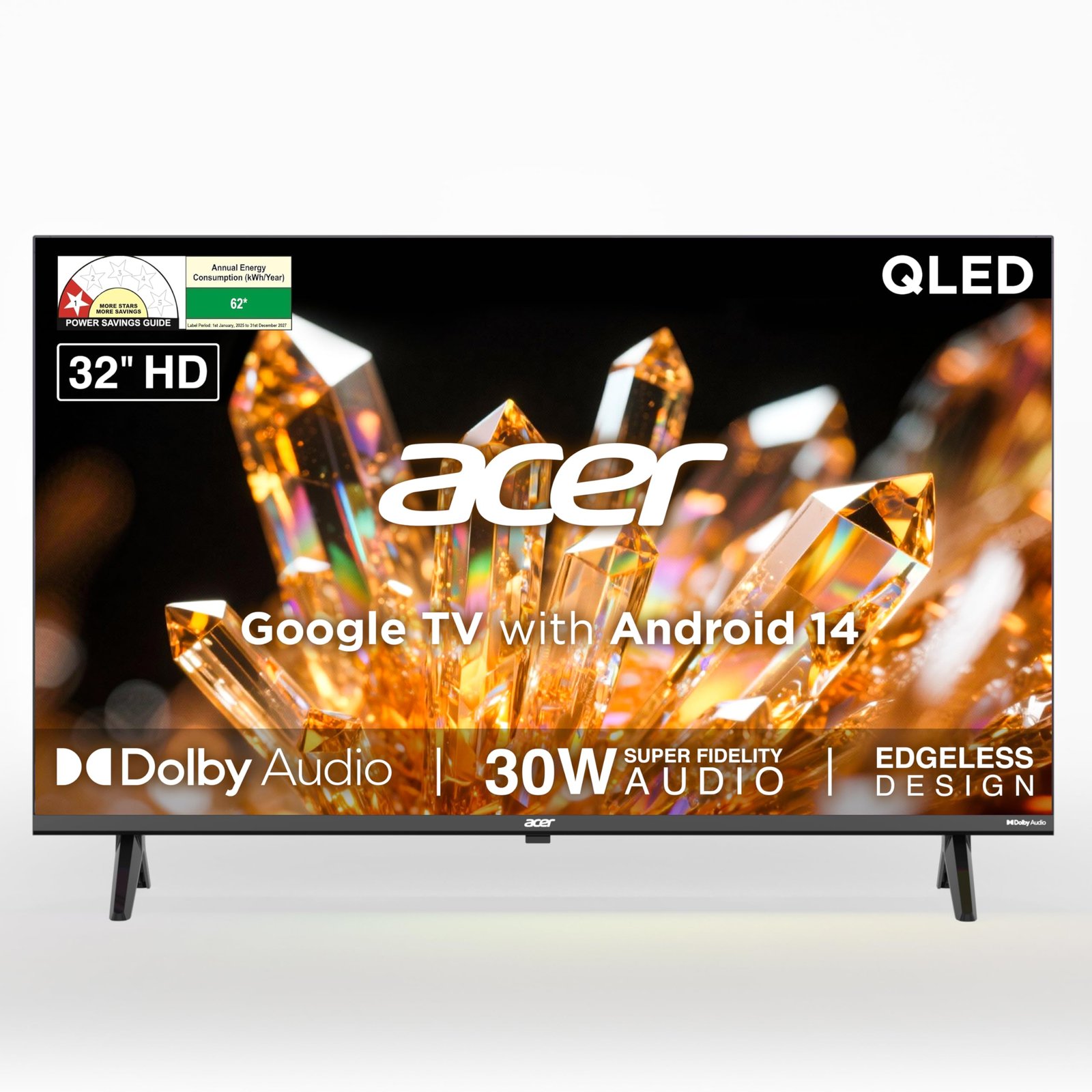 Acer 80 cm (32 inches) Ultra V Series HD Ready Smart QLED Google TV AR32QDVGU2841BD