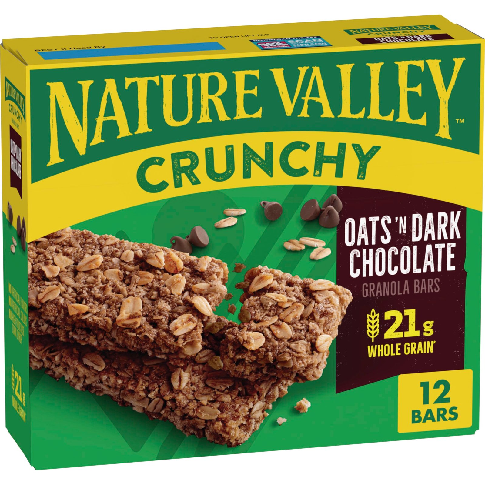 Nature Valley Crunchy Granola Bars | Whole Grain Oats & Dark Chocolate, 210g (10 Bars-PACK OF 5) | Multigrain Energy Bars| No Artificial Flavours