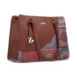 ZOUK Women’s Office Essential Bag | Jute | Vegan Leather Handcrafted Tote Bag With Double Handle Shoulder Strap