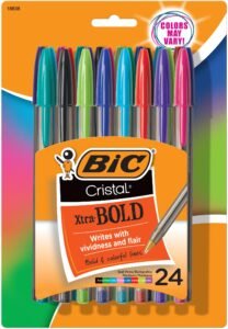 BIC Cristal Xtra Bold Fashion Ballpoint Pen (1.6 mm), 24-Count
