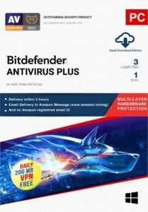 Bitdefender – 3 Computer,1 Year – Antivirus Plus | Windows | Latest Version |(Single Activation Code) Email Delivery in 2 Hours- No CD |