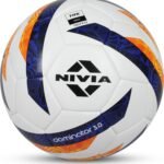 Nivia Dominator 3.0 Football, Match Ball, 32 Panels, Durable & Soft PU Leather, Butyl Fabric Wounded Bladder, FIFA Basic, to Play on Both Natural and Artificial Grass (Size – 5, Multicolor)