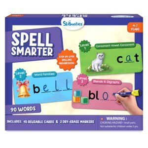 Skillmatics Spell Smarter – Phonics & Spelling Write and Wipe Flashcards