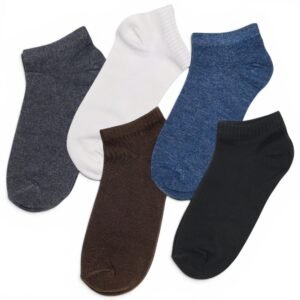 Ankle Socks for Men & Women (Unisex) – Made with Soft, Breathable & Durable Cotton, Anti Odour, Multicoloured – Free Size – Pack of 5 – suitable for Sports, Gym and Daily use
