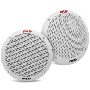 Pyle PLMR605W Dual 6.5” Waterproof Marine Speakers, 2-Way Full Range Stereo Sound, 400 Watt, White (Pair)