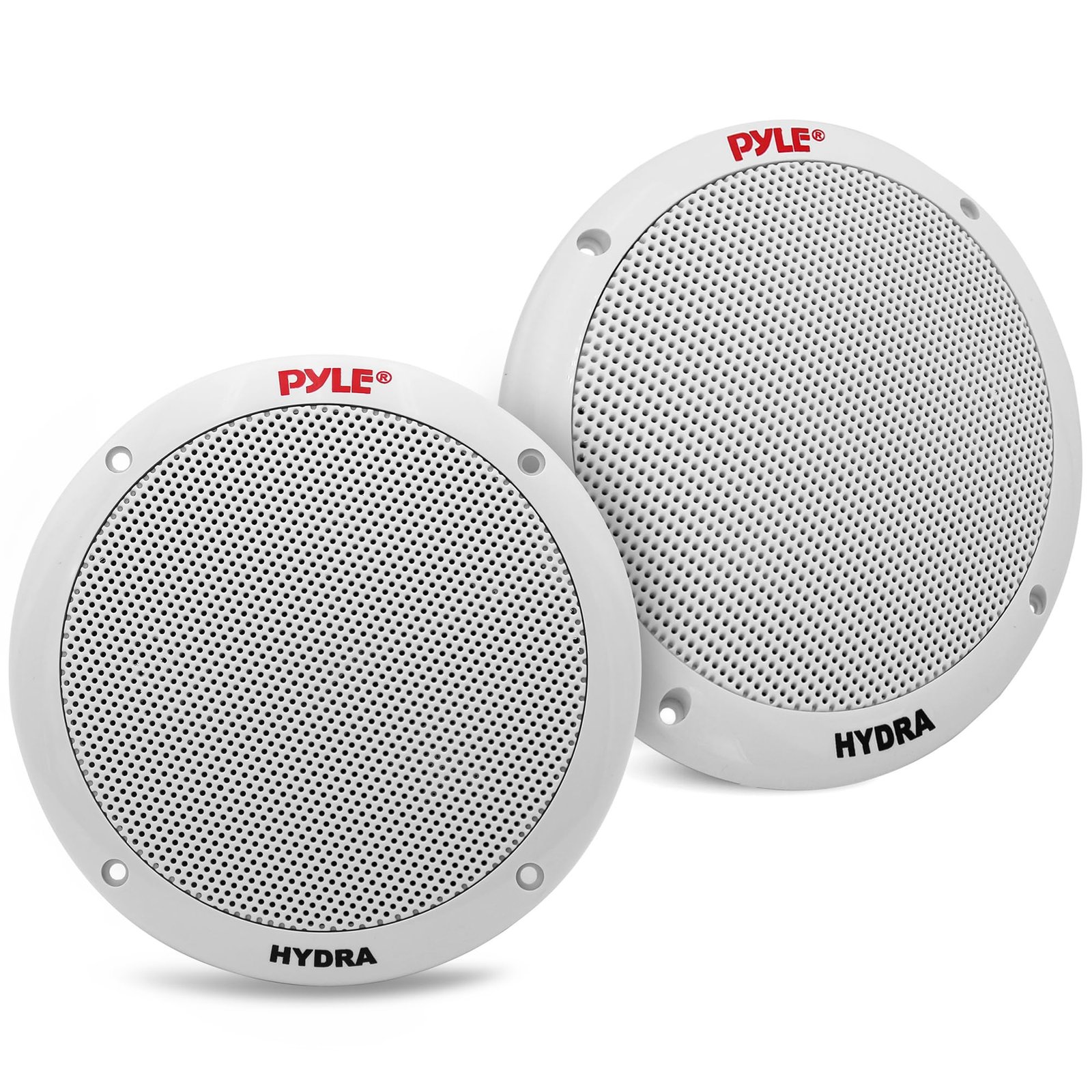 Pyle PLMR605W Dual 6.5” Waterproof Marine Speakers, 2-Way Full Range Stereo Sound, 400 Watt, White (Pair)