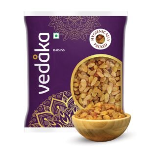 Amazon Brand – Vedaka Raisins | 500 g | Kismish | Premium Dried Grapes | Sweet Fruity Taste And Soft Chewy Texture | Natural Source Of Antioxidants, Potassium & Fiber | Healthy Snack