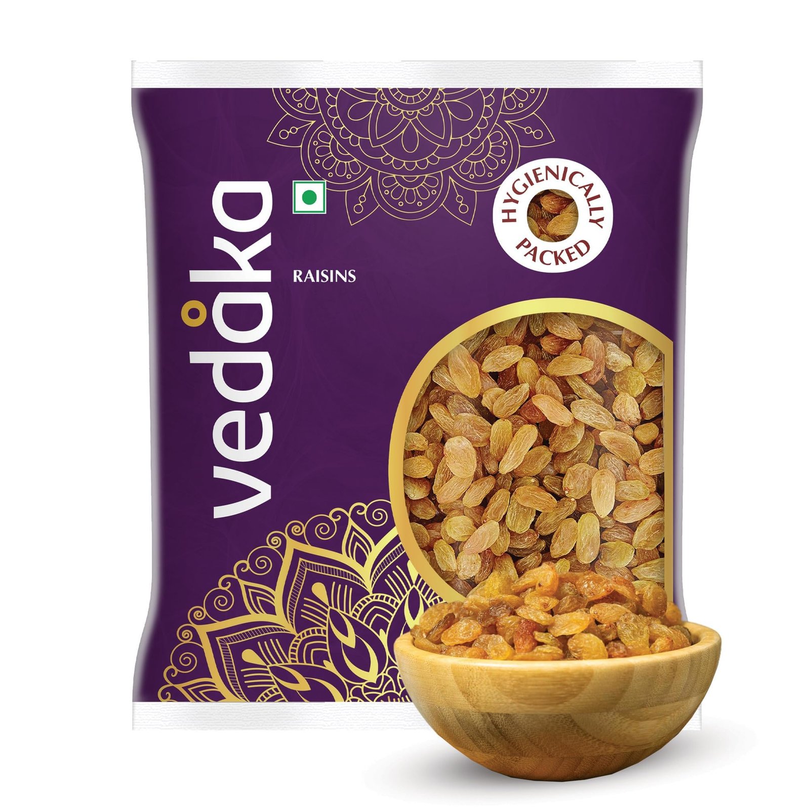Amazon Brand – Vedaka Raisins | 500 g | Kismish | Premium Dried Grapes | Sweet Fruity Taste And Soft Chewy Texture | Natural Source Of Antioxidants, Potassium & Fiber | Healthy Snack