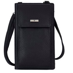 URBAN FOREST Ruby Black Leather Sling Wallet for Women