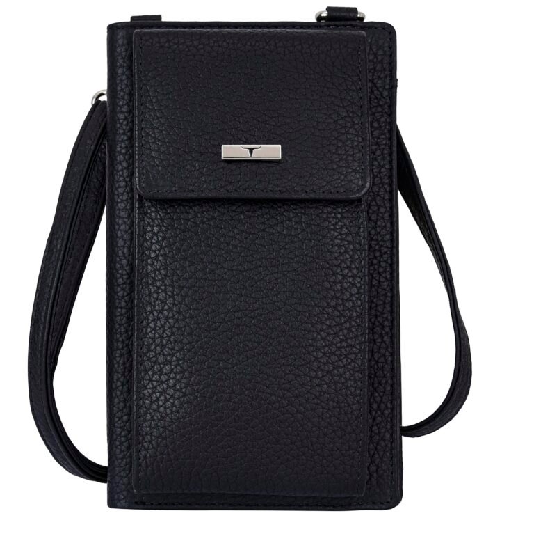URBAN FOREST Ruby Black Leather Sling Wallet for Women