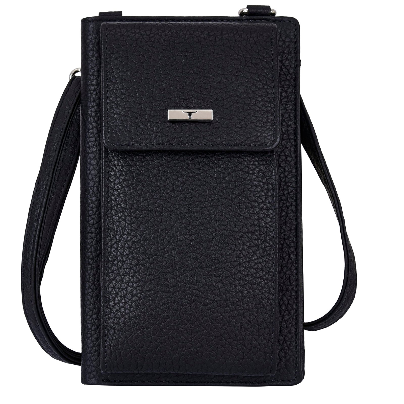 URBAN FOREST Ruby Black Leather Sling Wallet for Women