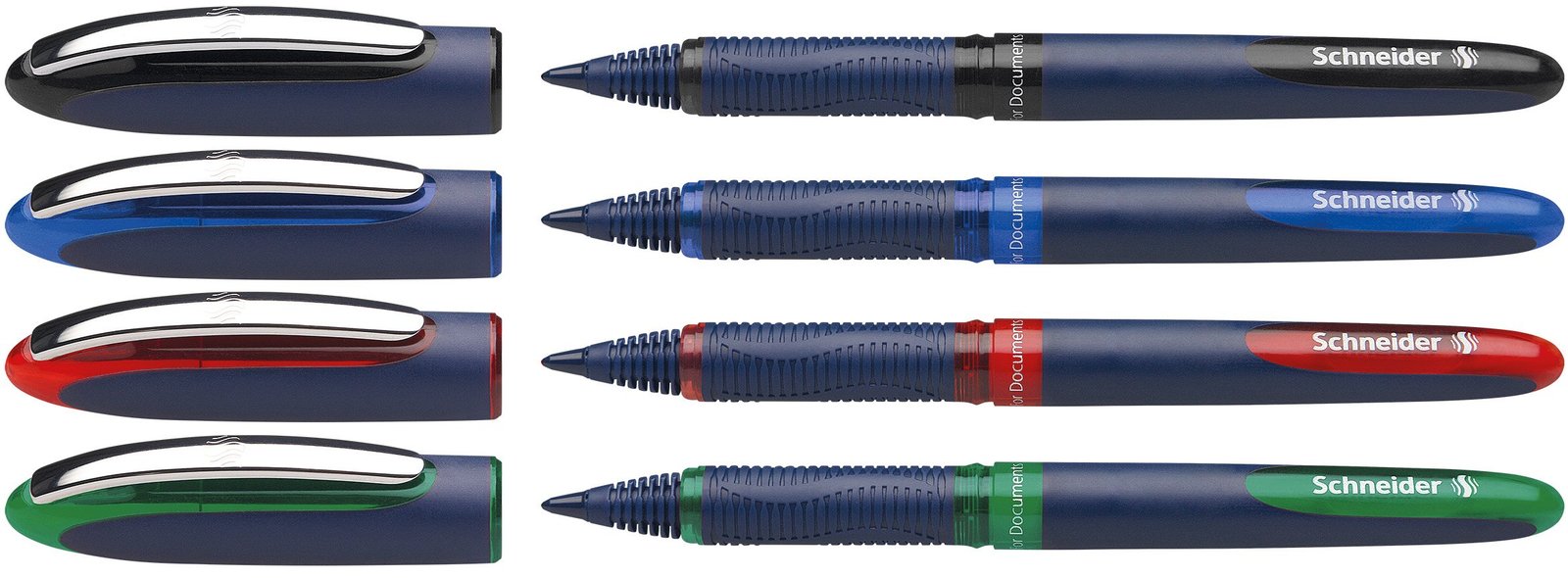 SCHNEIDER One Business – 0.6 mm, 4 pcs, assorted colours – Rollerball pens set