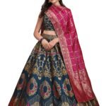 PURVAJA Women’s Jacquard Semi-Stitched Lehenga choli