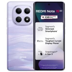 REDMI Note 15 5G (Mist Purple, 8GB RAM 256GB Storage) | 108MP OIS Camera | Snapdragon 6 Gen 3 | 17.2cm Tough Curved AMOLED Screen | Segment’s Slimmest Phone | 5520mAh Si/C Battery | 45W Fast Charging