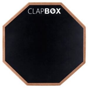 Clapbox Drum Practice Pad – 12 inches, Black (Practice pad only)