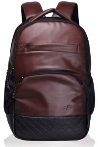 F Gear Luxur 25L Medium Laptop backpack Fits upto 17″ Laptop Faux Leather Water resistant lightweight, Gifts for Men Women Boys Girls Adults, College/School/Office/Travel Bag