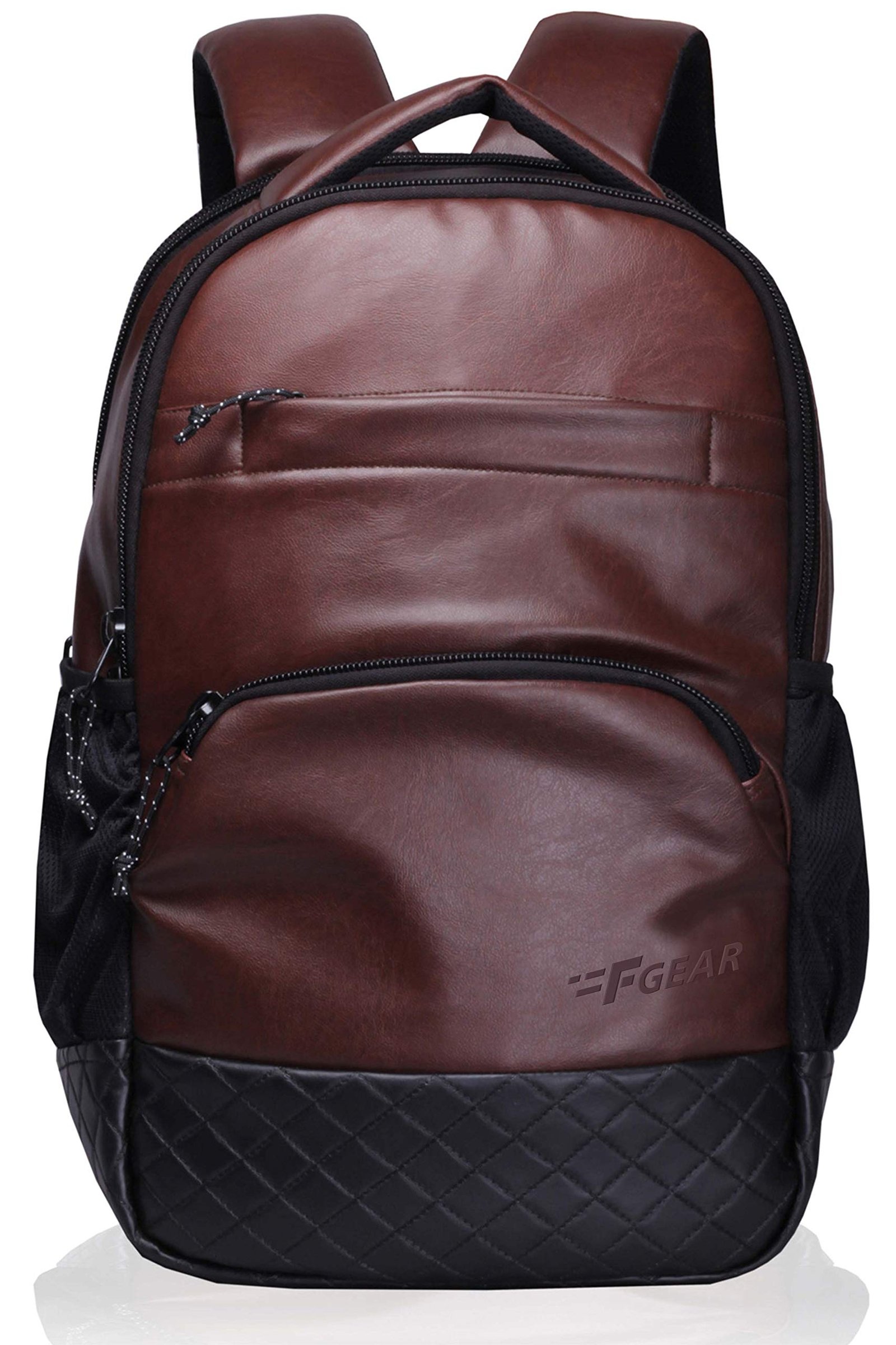 F Gear Luxur 25L Medium Laptop backpack Fits upto 17″ Laptop Faux Leather Water resistant lightweight, Gifts for Men Women Boys Girls Adults, College/School/Office/Travel Bag