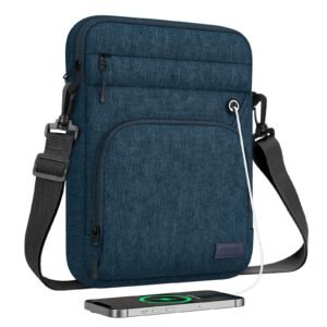 MoKo 12.9 Inch Tablet Sleeve Bag, Fits 13 Inch New iPad Pro M4 & Air M2 2024, iPad Pro 12.9 inch M2&M1, Galaxy Tab S9/S8 Plus 12.4″, Multifunctional Bag with Shoulder and Headphone Port, Indigo