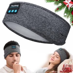 Perytong Sleep Headphones Wireless Headband Stretchable Bluetooth 5.4 Sleep Headband Earphones, Comfy Side Sleeping Earbuds with High Definition Stereo Speakers, Electronics, Gifts for Men Women