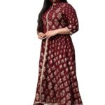 Yash Gallery Women Rayon Relaxed Fit Plus Size Floral Printed Anarkali Kurta