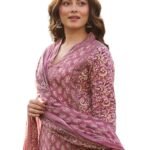 Arayna Women’s Cotton Printed Kurta Set with Pants & Dupatta | Elegant Ethnic Wear for Women | Floral Print | Comfortable Suit Set