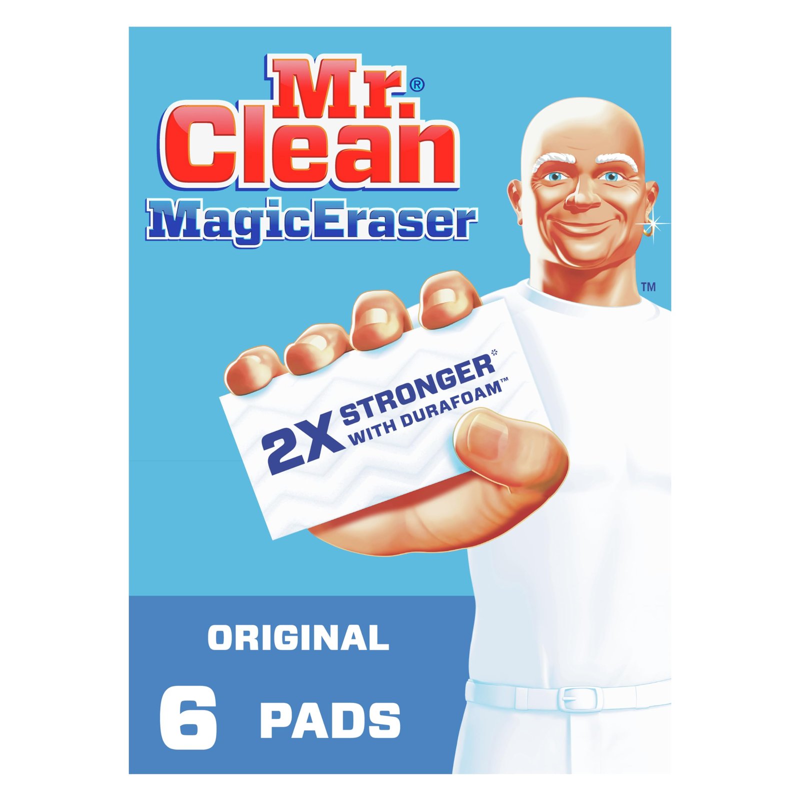 Mr. Clean Magic Eraser Original, Cleaning Pads with Durafoam, 6 Count