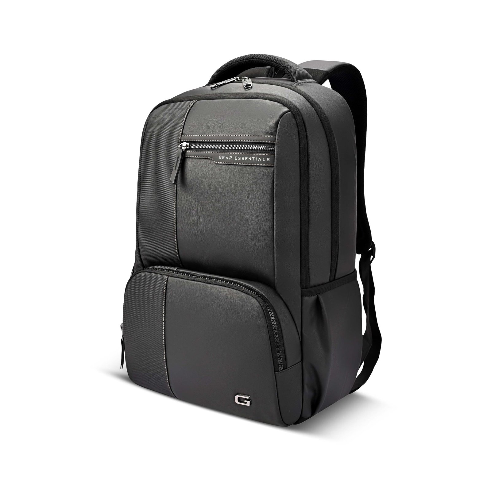 Gear Vintage 4 19″/29L anti theft faux leather Medium Water Resistant Laptop Backpack/Casual Backpack/Daypack/Travel Backpack/College Bag For Men/Women(Pitch Black-Black)