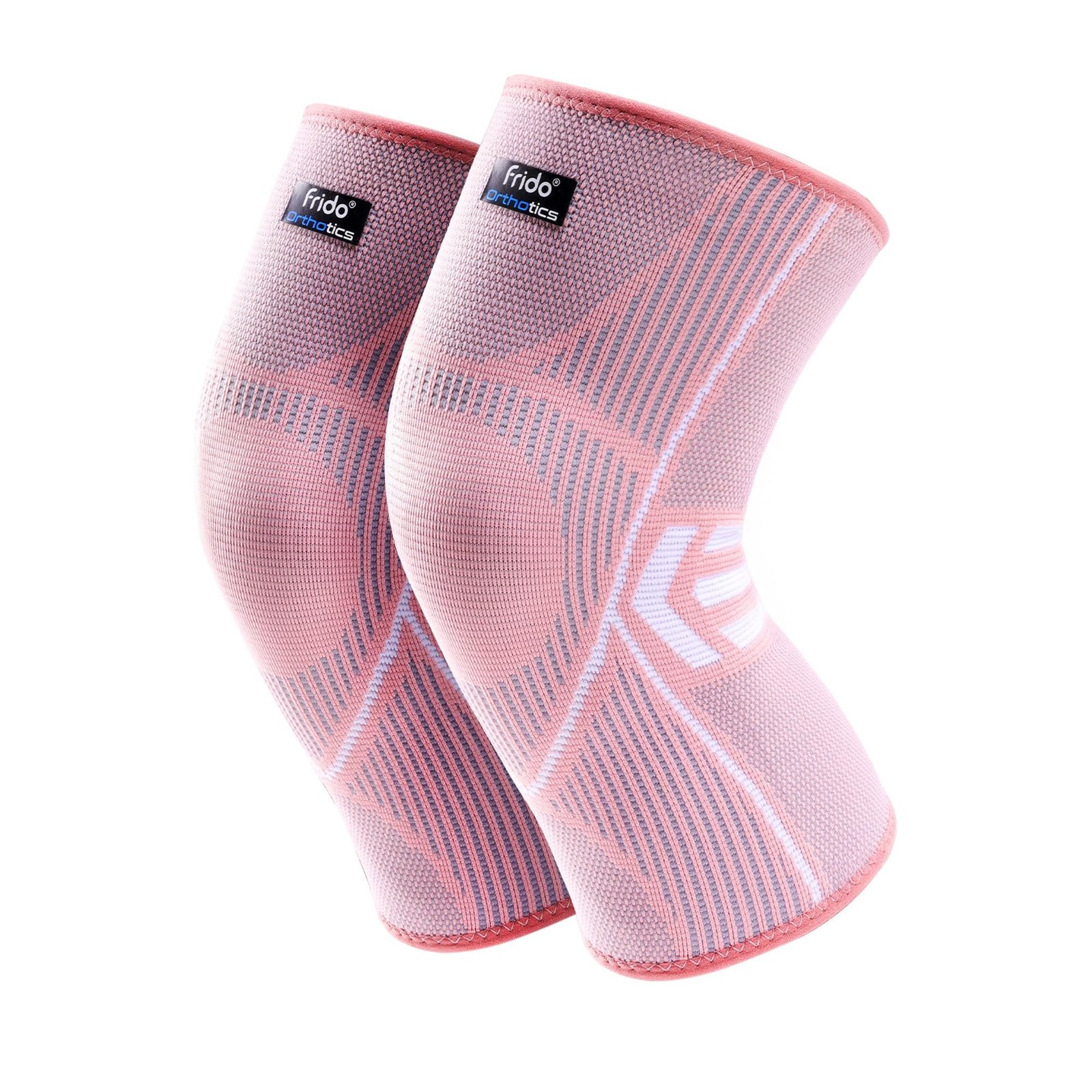 Frido Active Knee Cap Support for Men & Women | Active Compression for Pain Relief & Joint Support | Knee Sleeve for Gym, Running, Jogging, Sports & Workout | Anti-Sweat Knee Brace (1 Pair) Core Pink, S
