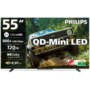 PHILIPS 138 cm (55 inches) 4K Ultra HD QLED Smart QD-Mini LED Google TV 55MLED610/94