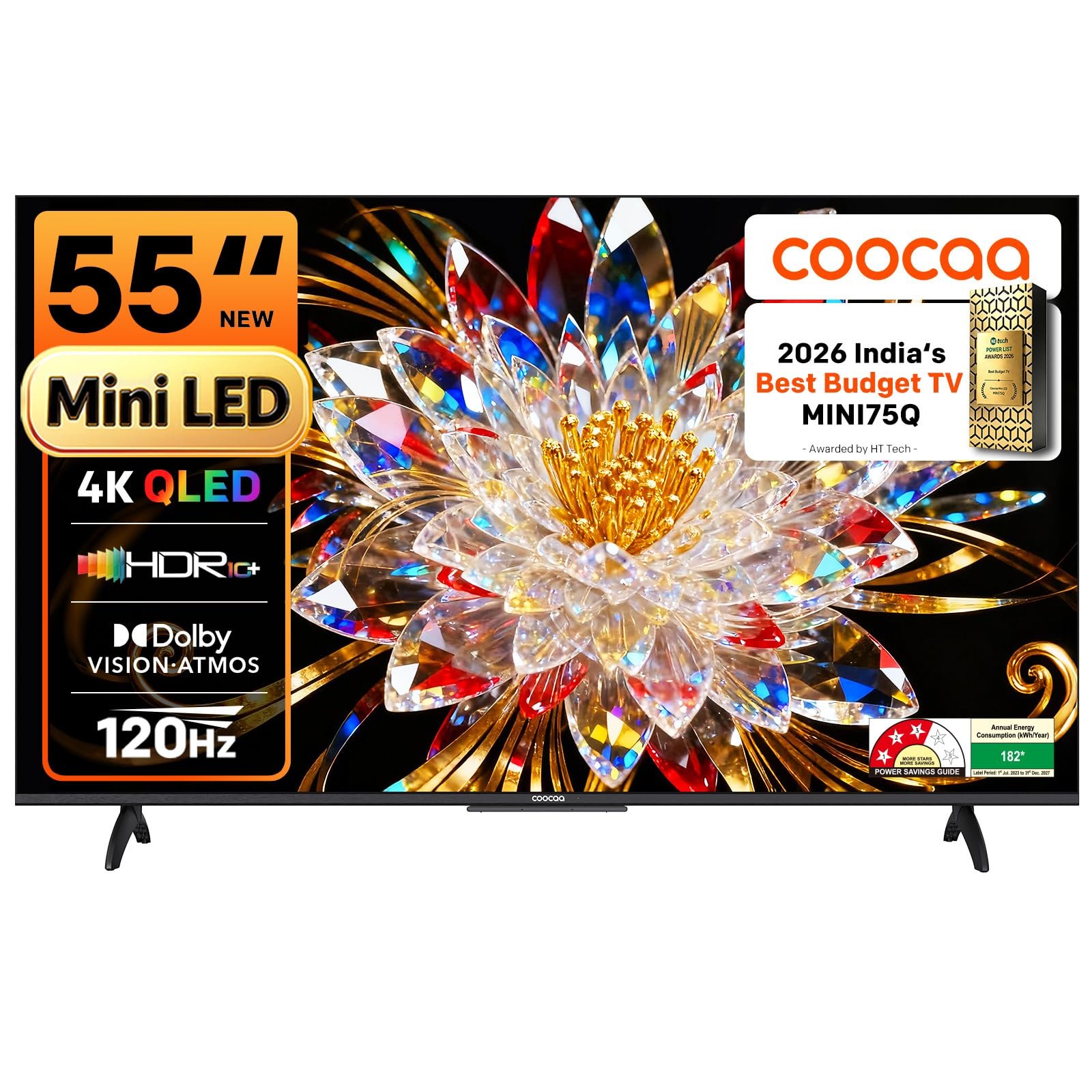 coocaa 138 cm (55 inches) 4K Ultra HD Smart Mini LED QLED Google TV 55MINI75Q