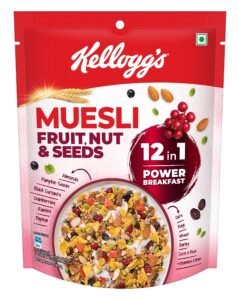 Kellogg’s Muesli Fruit Nut & Seeds | 12 In 1 Power Breakfast | No Maida No Palm Oil | India’s No 1 Muesli | 240g