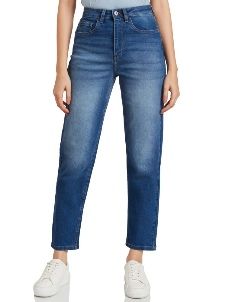Amazon Brand – Symbol Women’s Loose Flared Jeans | Mid Rise | Cotton Blend Stretch | 5-Pocket (Available in Plus Sizes)