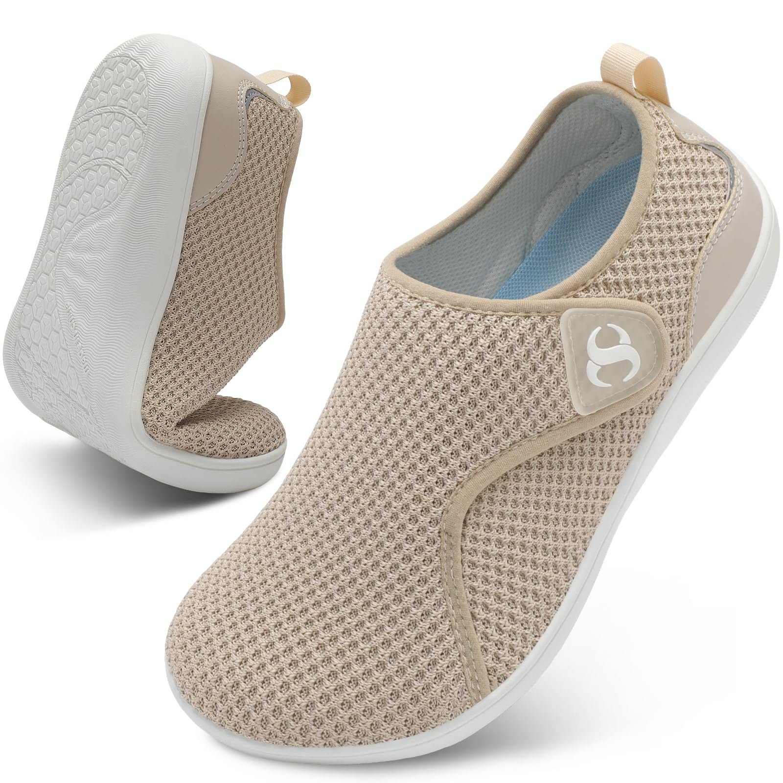 Womens Walking Shoes Comfortable Wide Diabetic Shoes Adjustable Zero Drop Edema Shoe Breathable Neuropathy Nursing Shoes Casual Wide Width Sneakers
