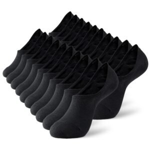 MONFOOT 5 Pairs Cushioned No Show Low Cut Ankle Socks Non-Slip Women Men